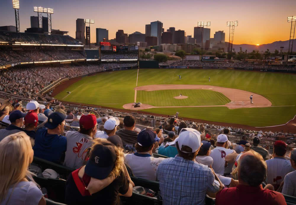 A crowd of people in a stadium